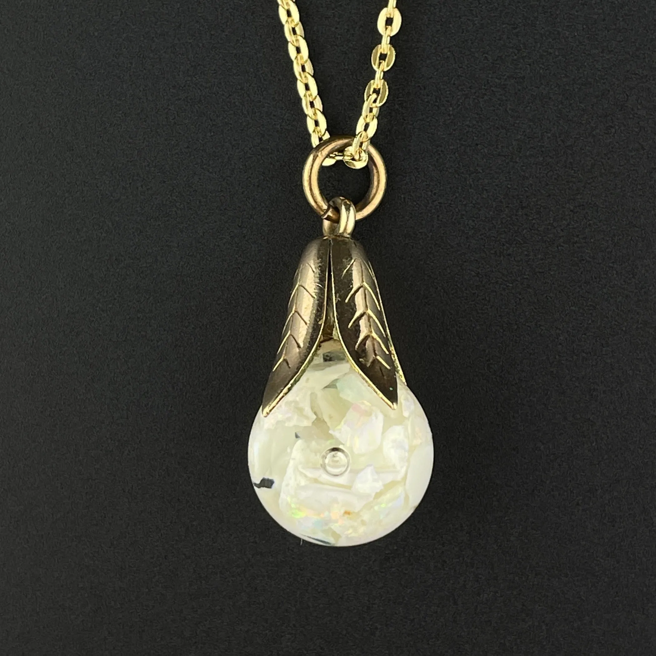 Gold Filled Floating Opal Fob Charm Necklace