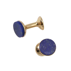 Gold Plated Lapis Lazuli Bow Cufflinks