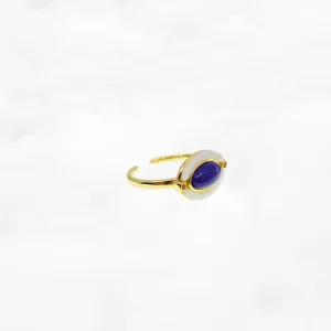 Gold Retro Lapis Ring