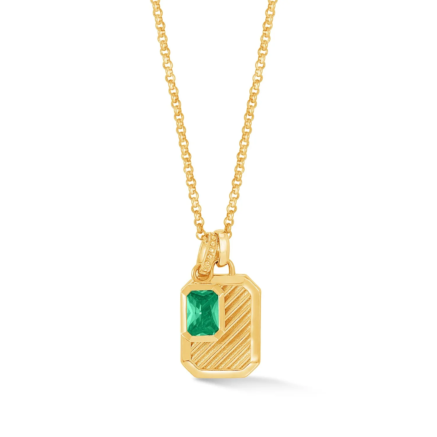 Green Garnet Octagon Humbug Necklace