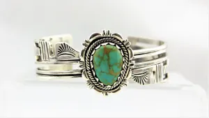 Henry Attakai Sterling Silver Royston Turquoise Bracelet