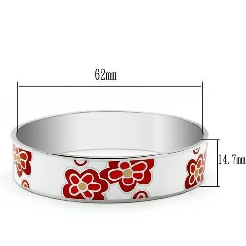 High polished (no plating) Stainless Steel Bangle with Epoxy in No Stone for Women Style TK288