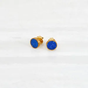 ISHKAR Lapis Lazuli Tops Stud Earrings in Gold