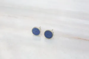 ISHKAR Lapis Lazuli Tops Stud Earrings in Silver