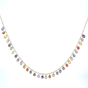 John Apel Multi Color Sapphire Cleo Necklace