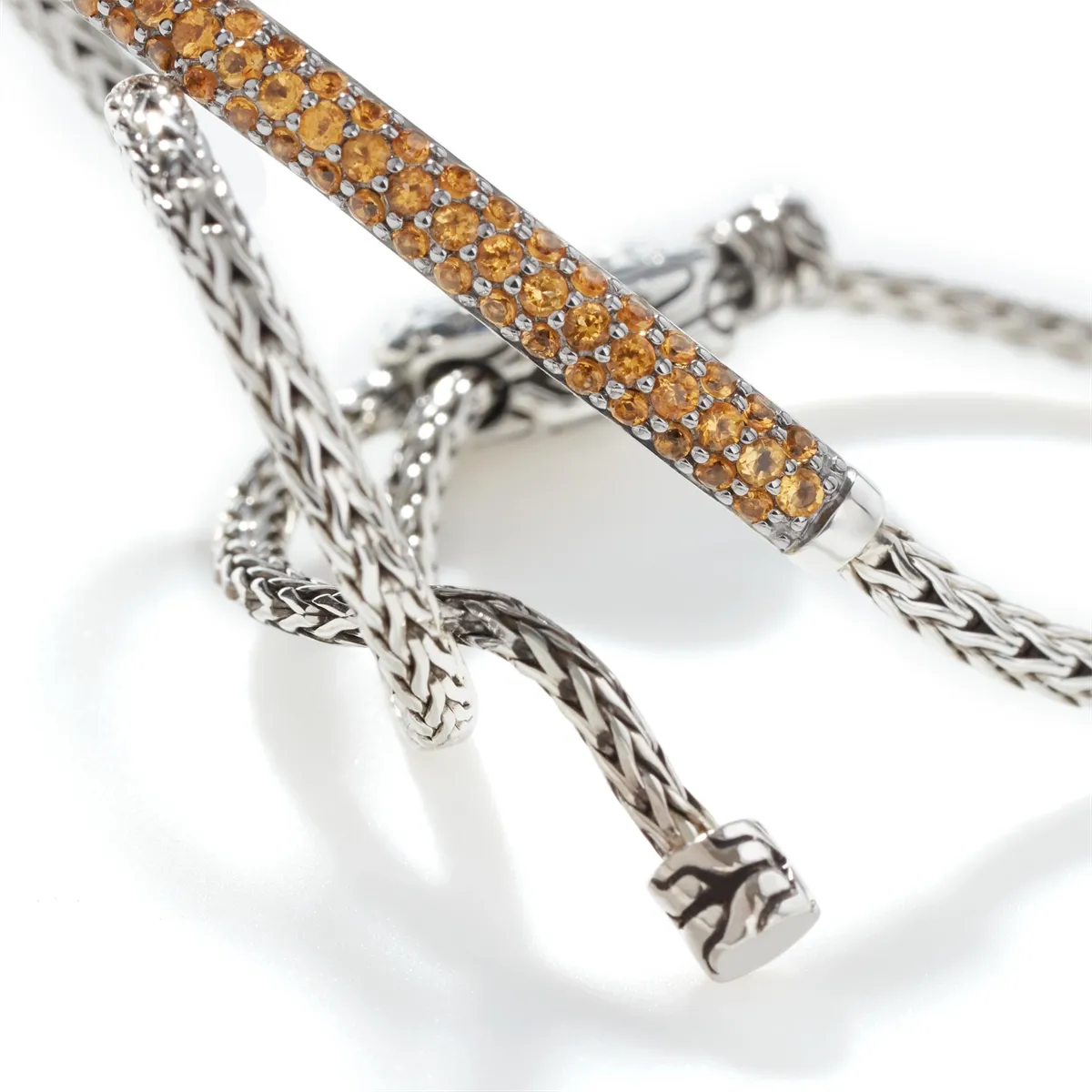 John Hardy Classic Chain Sterling Silver Mini Pull Through Bracelet with Citrine