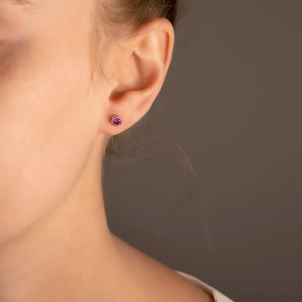 July Birthstone Earrings - Ruby