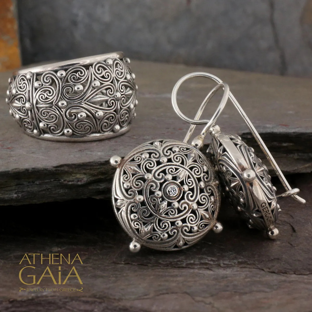 Kallisto Round Filigree Earrings