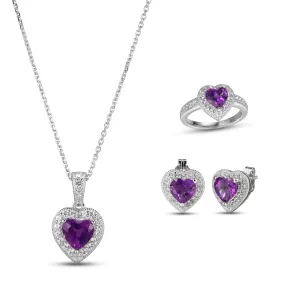 Kay Outlet Amethyst & White Lab-Created Sapphire Boxed Set in Sterling Silver