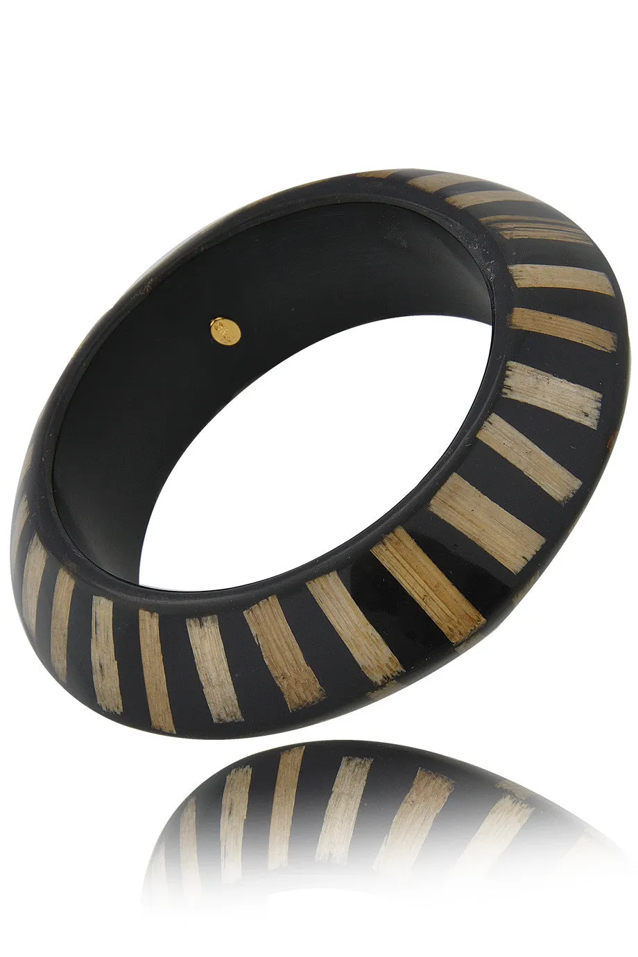 KENNETH JAY LANE ZEBRA Black Resin Bracelet