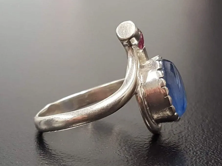 Kyanite Ring - Blue Teardrop Ring - Kyanite Vintage Ring