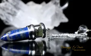 Lapis Lazuli & Moldavite Pendulum .925 Sterling Silver