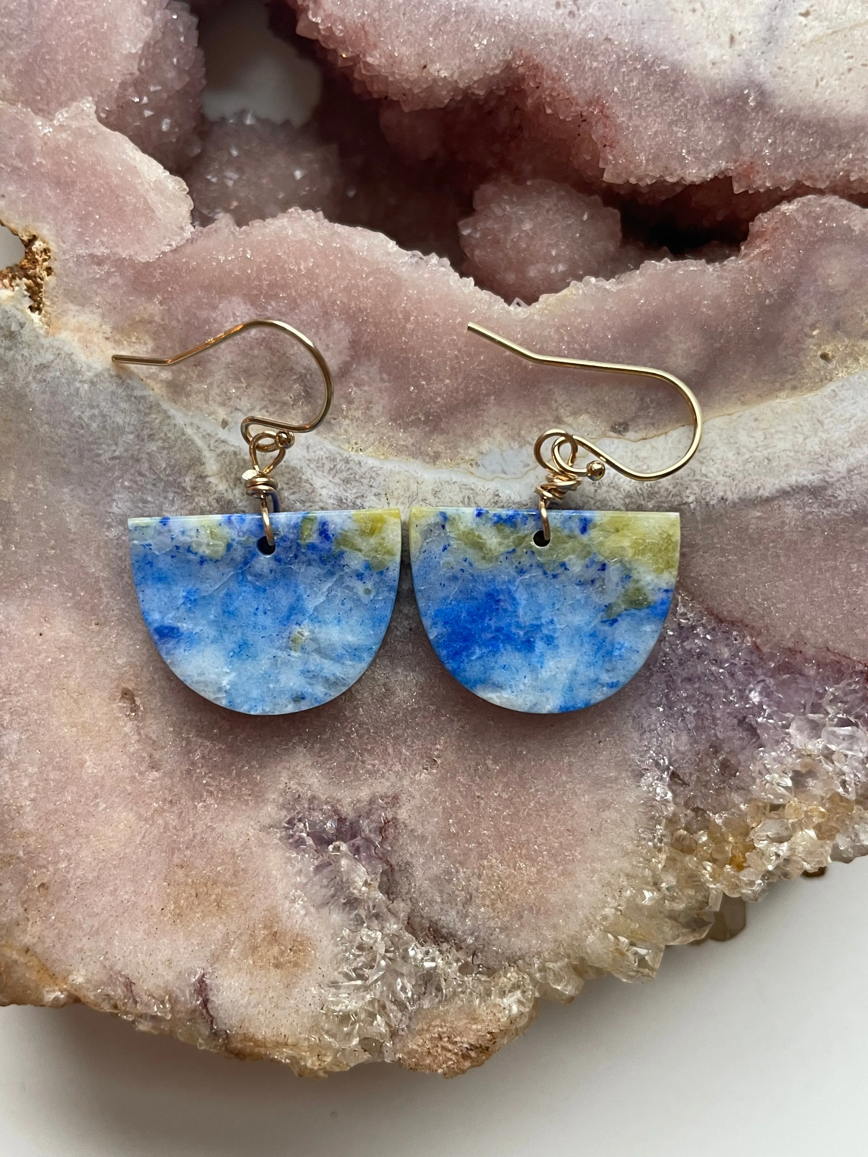 Lapis Lazuli  Earrings Gold Fill