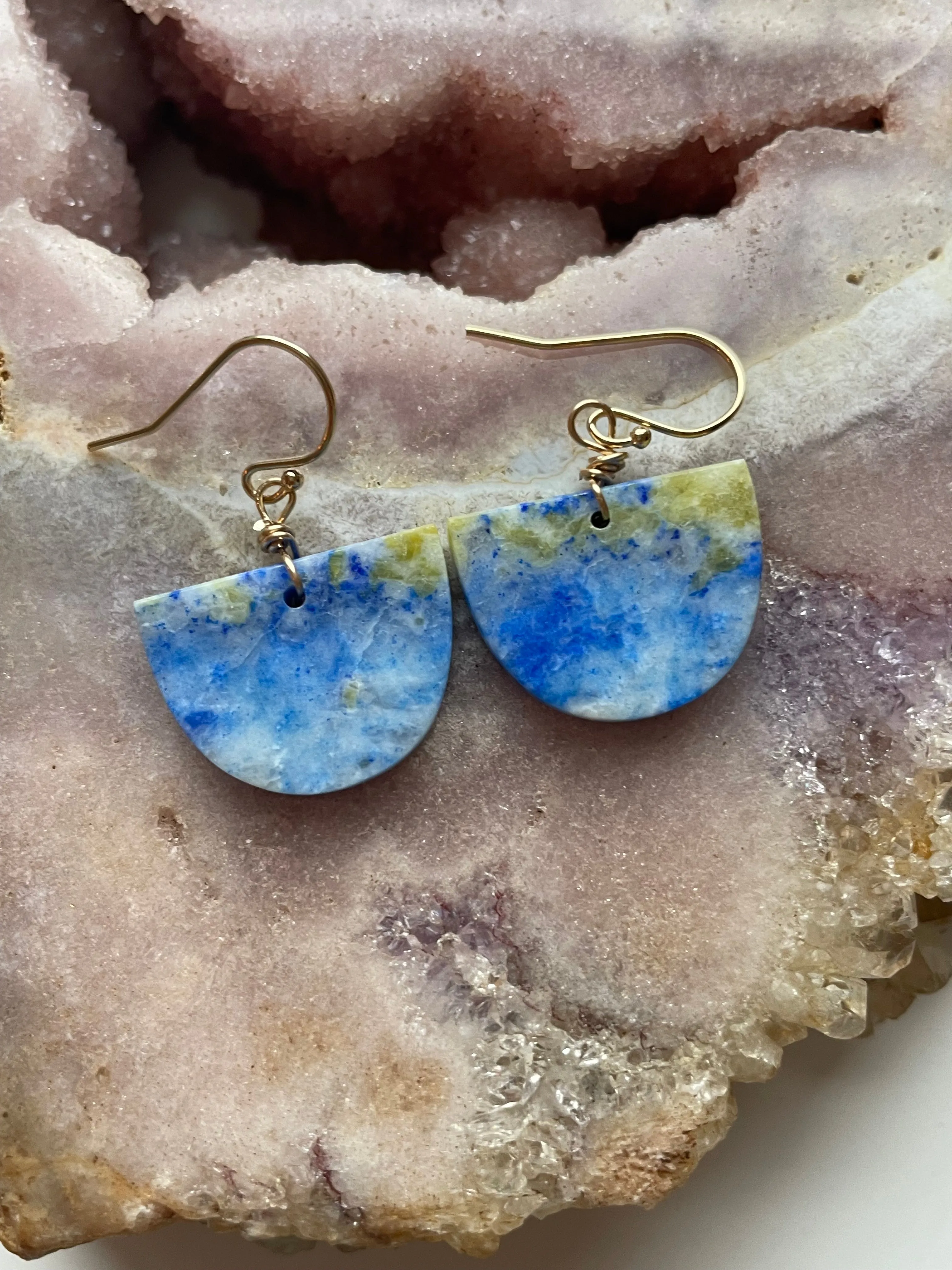 Lapis Lazuli  Earrings Gold Fill