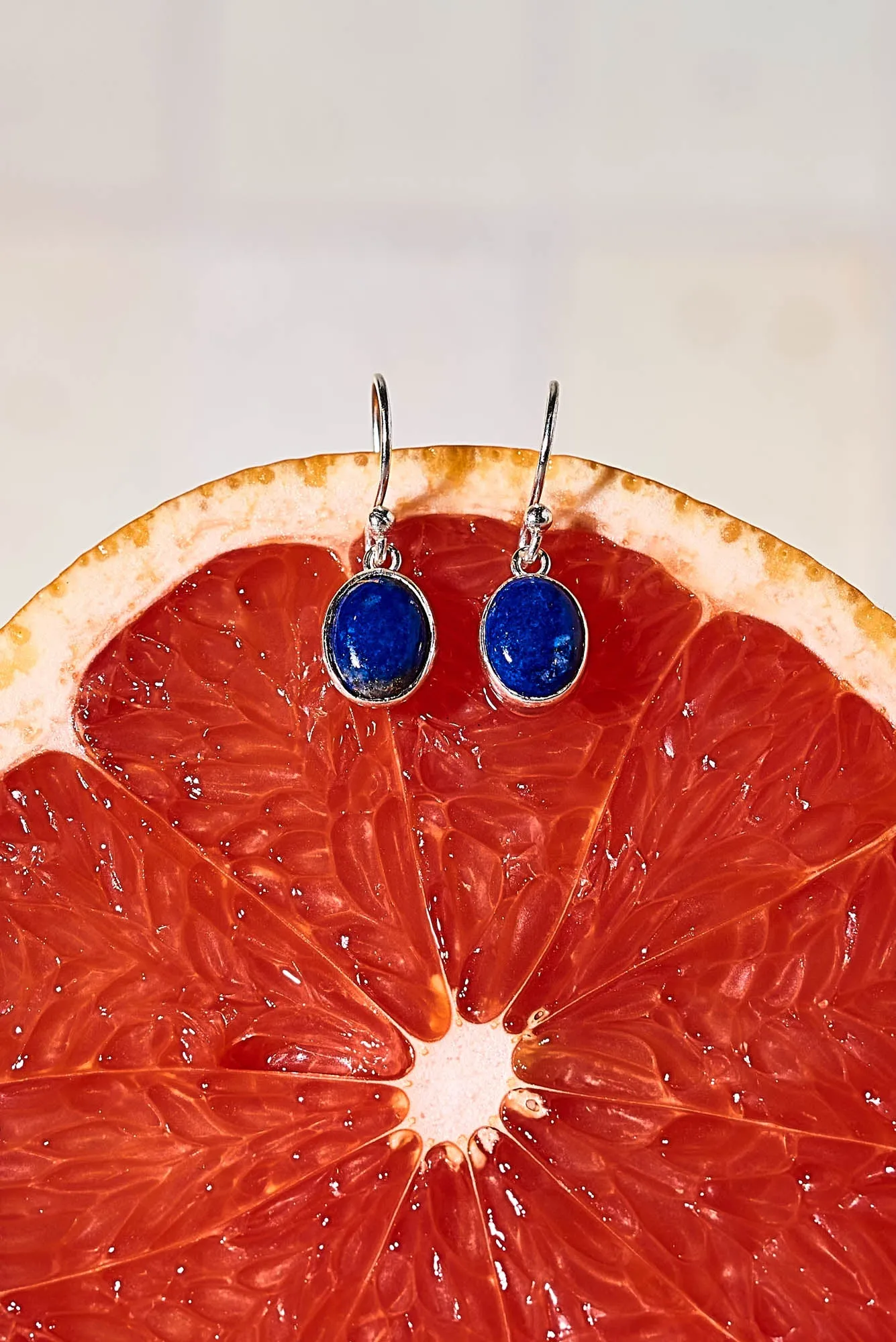 Lapis Lazuli Silver Drop Earrings