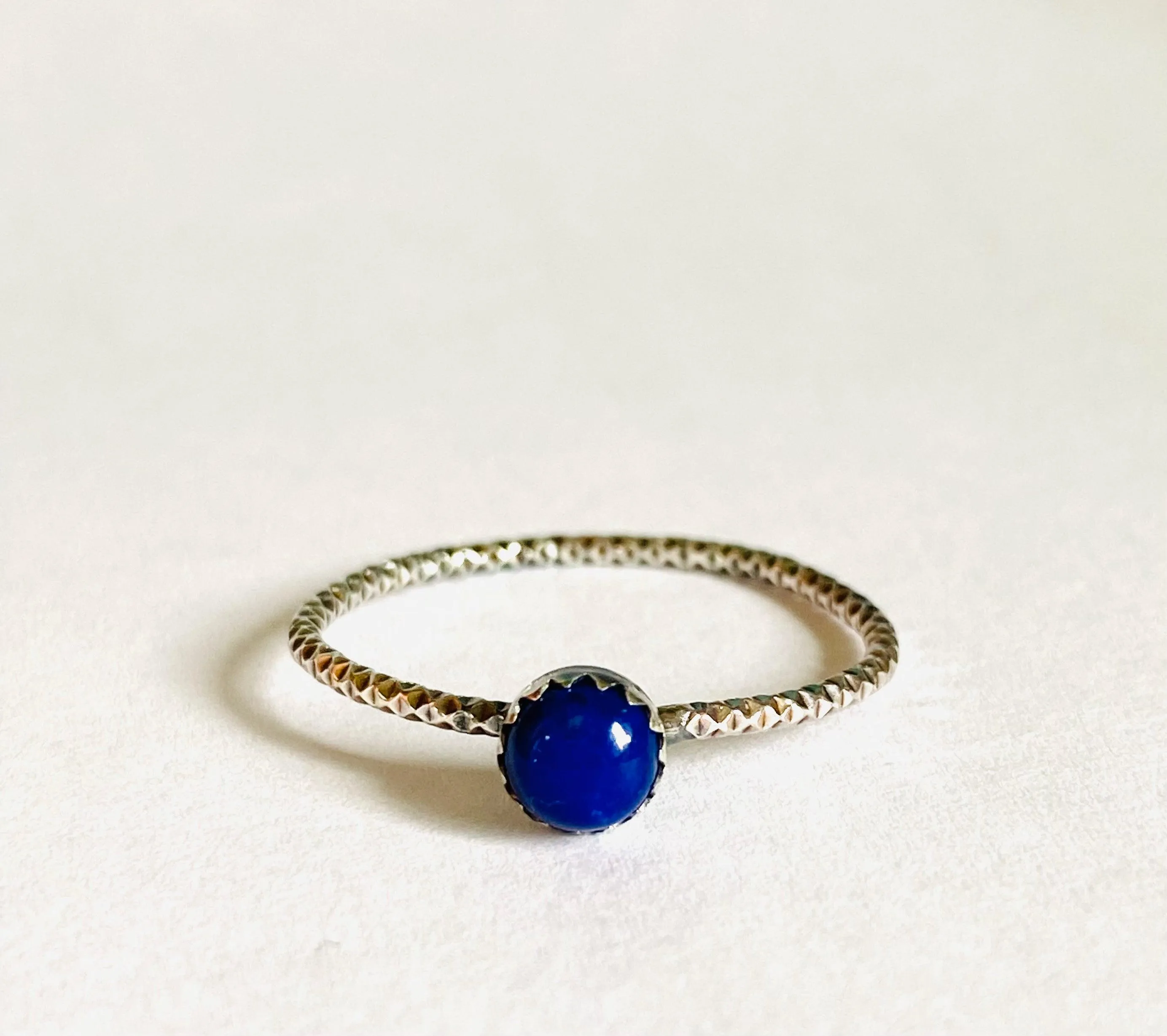 Lapis Lazuli Stacking Ring/Lapis and Sterling Silver Stacking Ring