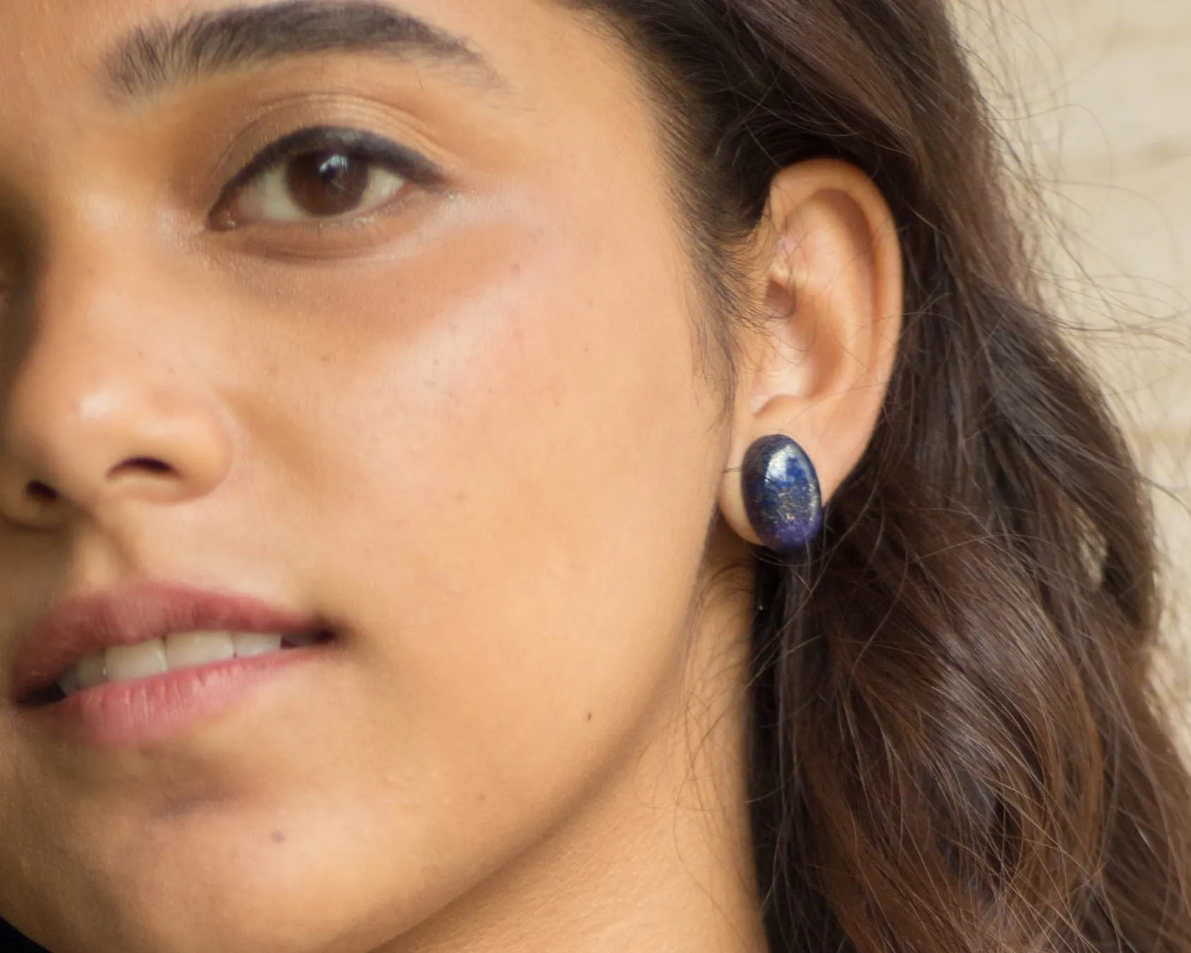 Lapis Lazuli Stud Earrings