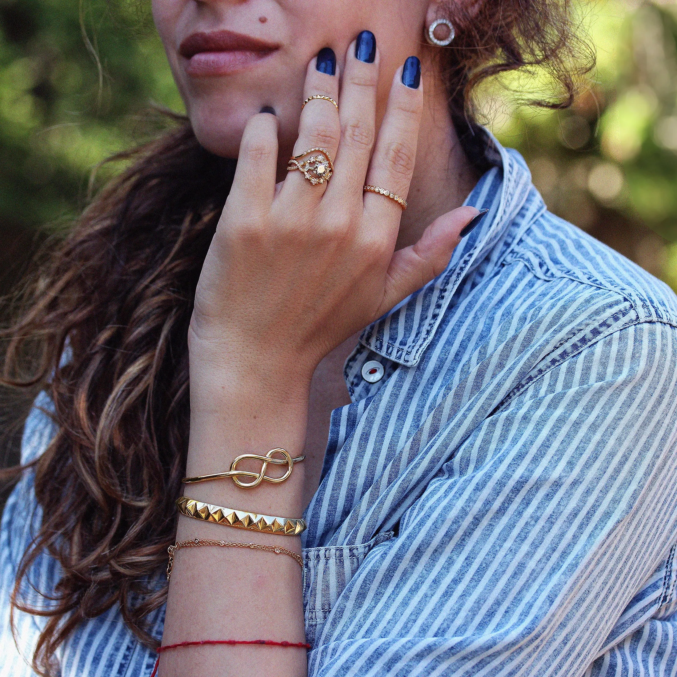 Large Infinity Knot Gold Cuff Bangle