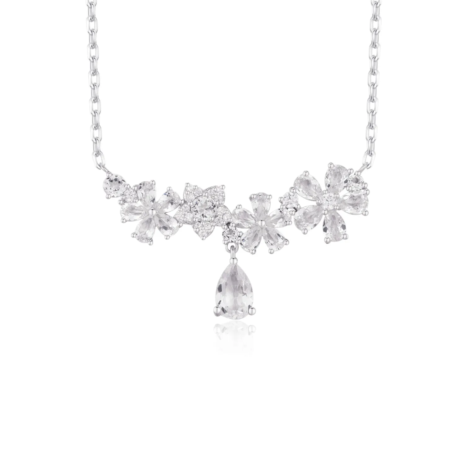 Lilac Blossom White Topaz Necklace