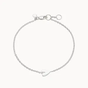 lovely heart bracelet silver - sterling silver