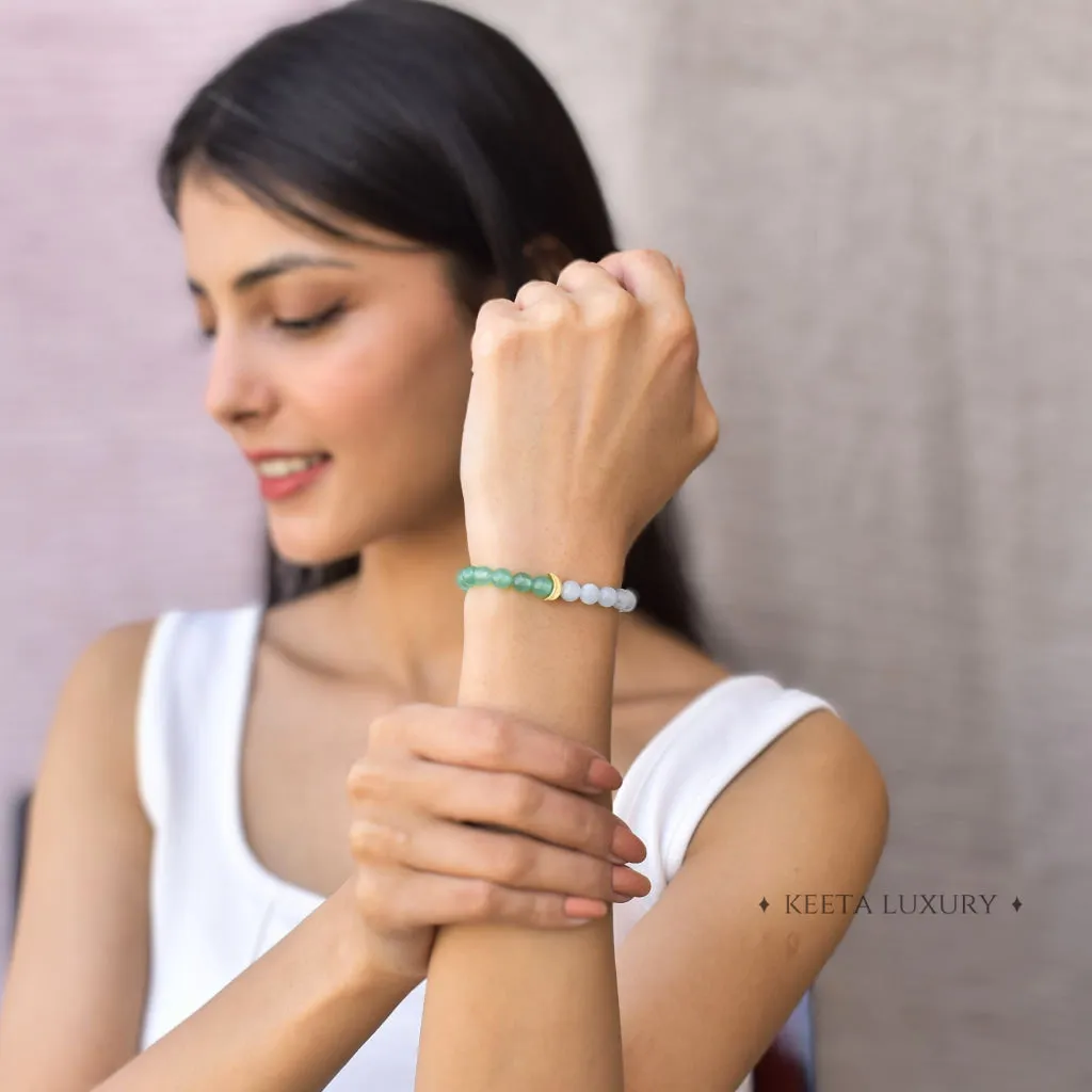 Lunar - Green Aventurine & Blue Lace Agate Bracelet