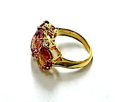 Medium GUM DROP™ Ring with Pink Topaz and Citrine Diamonds