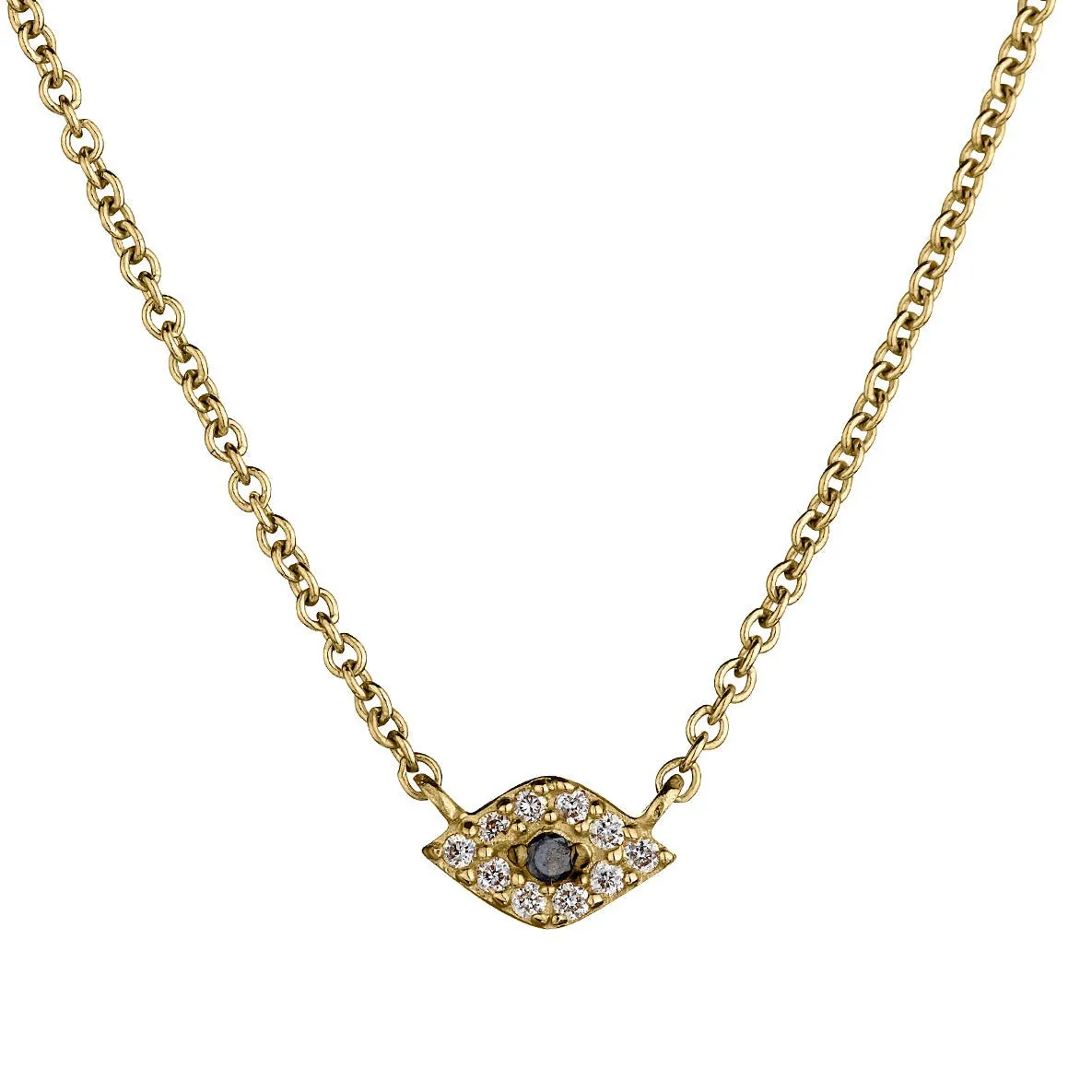 MINI EVIL EYE DIAMOND AND BLUE SAPPHIRE NECKLACE