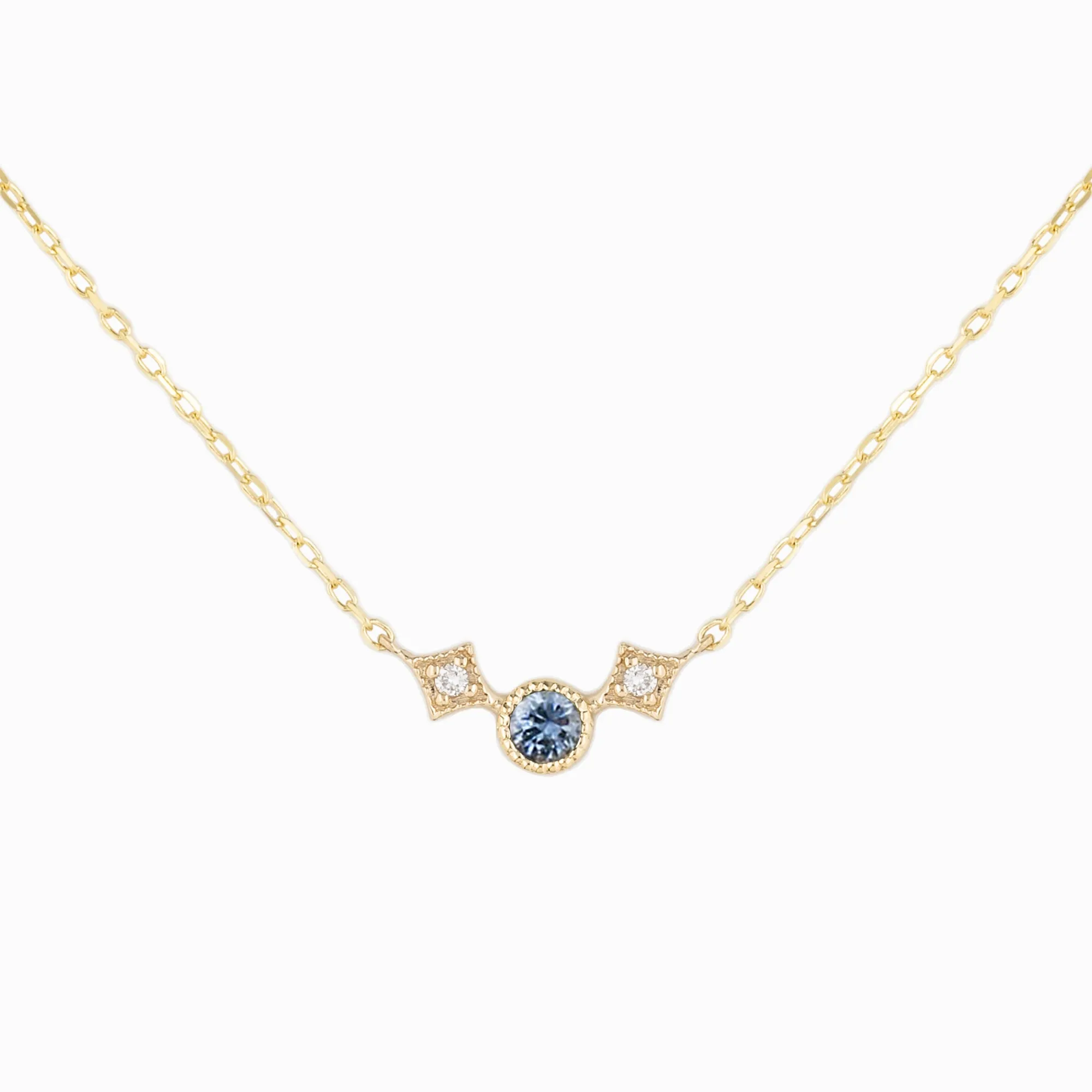 Moon & Star Necklace - Montana Sapphire