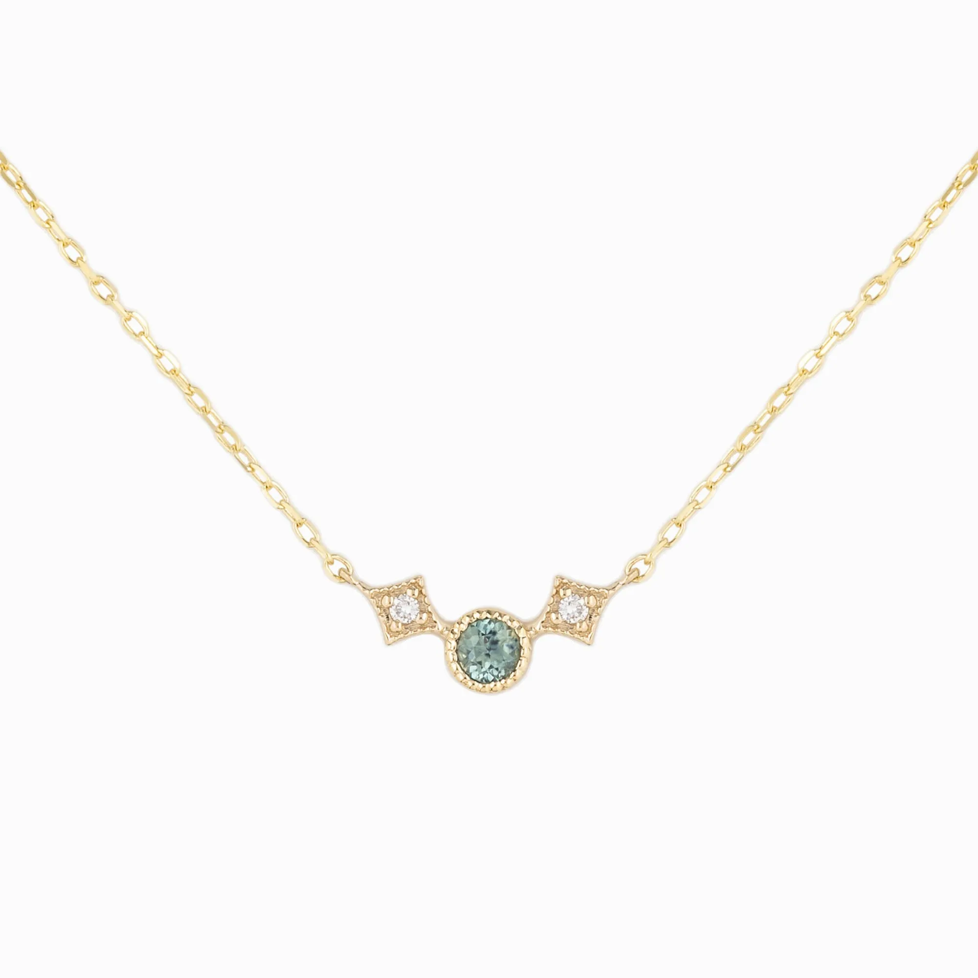 Moon & Star Necklace - Montana Sapphire