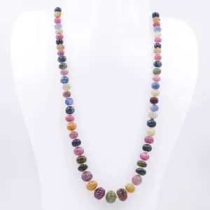 Multi Color Sapphire Necklace Pumpkin Bead Necklace Multi Color Pumpkin Necklace Sapphire Pumpkin Necklace Multi Color Necklace SKU 6143211