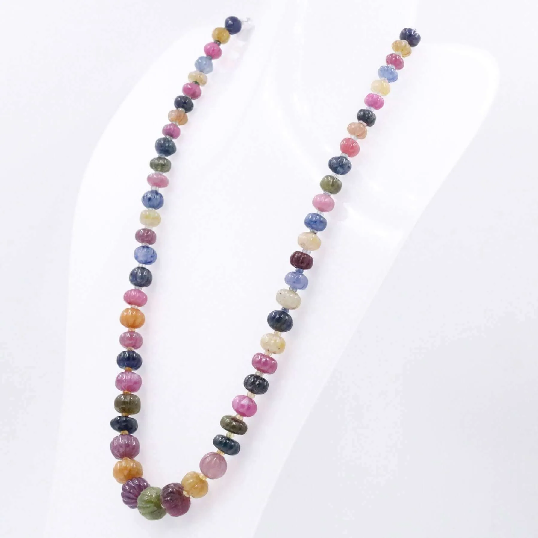 Multi Color Sapphire Necklace Pumpkin Bead Necklace Multi Color Pumpkin Necklace Sapphire Pumpkin Necklace Multi Color Necklace SKU 6143211