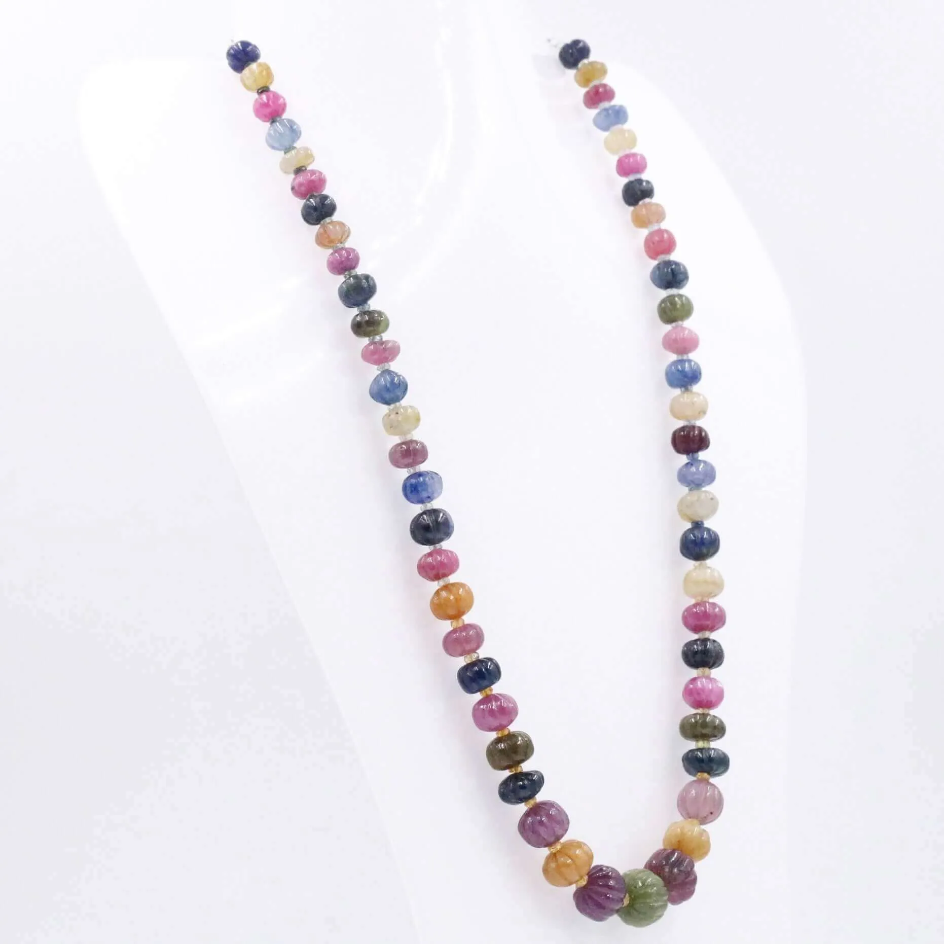 Multi Color Sapphire Necklace Pumpkin Bead Necklace Multi Color Pumpkin Necklace Sapphire Pumpkin Necklace Multi Color Necklace SKU 6143211