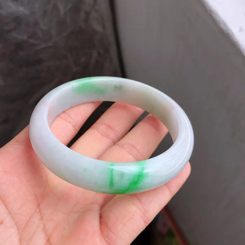 Natural Jade Bangle Jadeite Bangle Internal Diameter 57.9mm NBE076