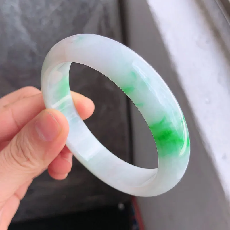 Natural Jade Bangle Jadeite Bangle Internal Diameter 57.9mm NBE076