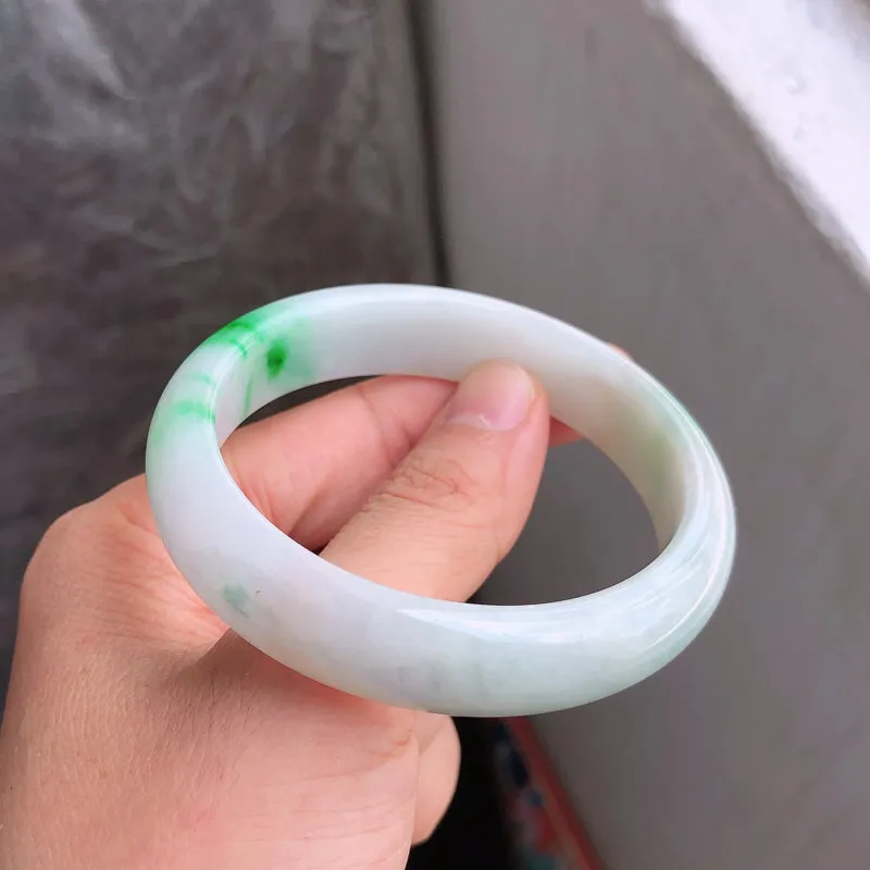 Natural Jade Bangle Jadeite Bangle Internal Diameter 57.9mm NBE076