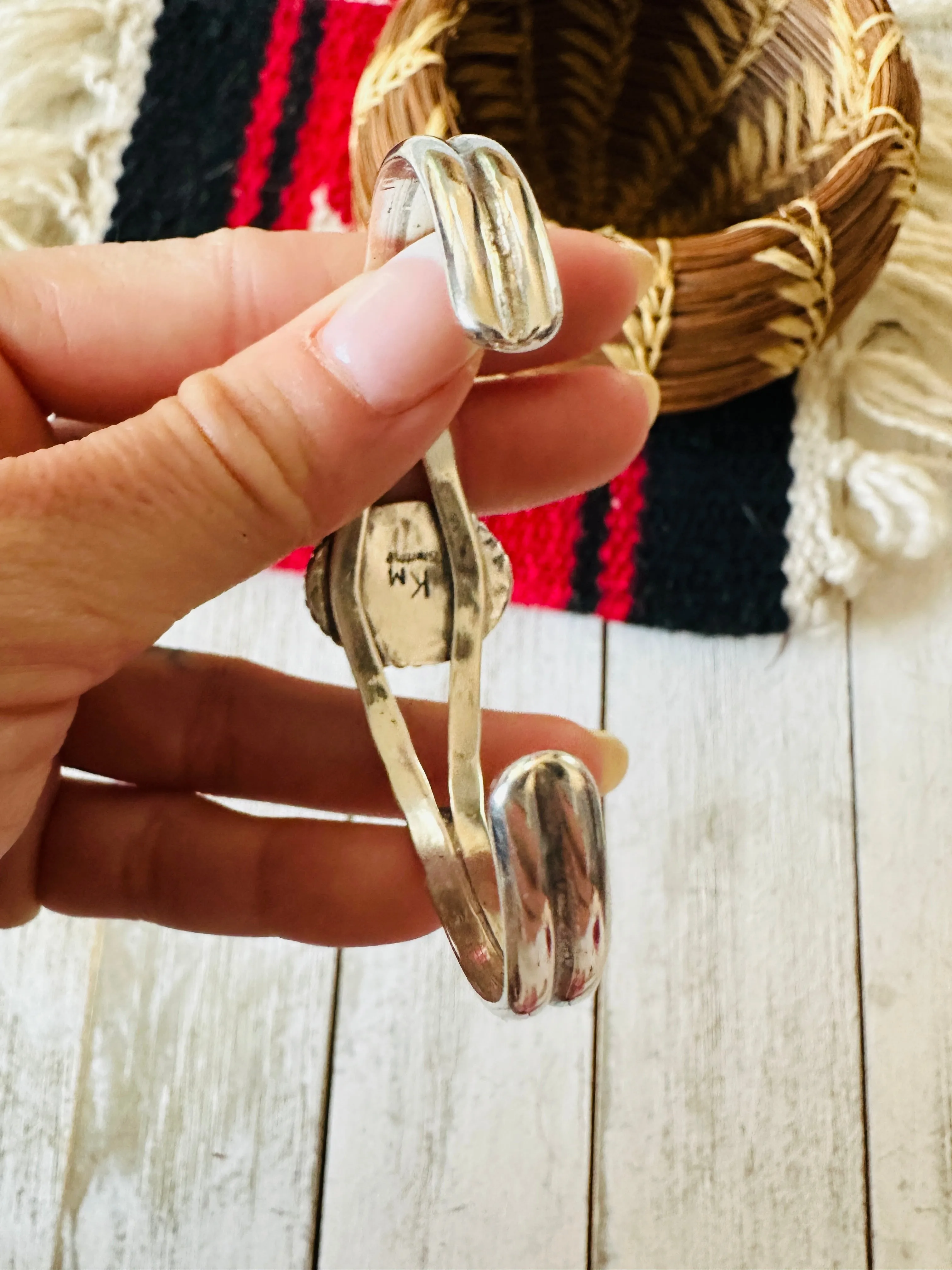 Navajo Sterling Silver & Black Onyx Cuff Bracelet