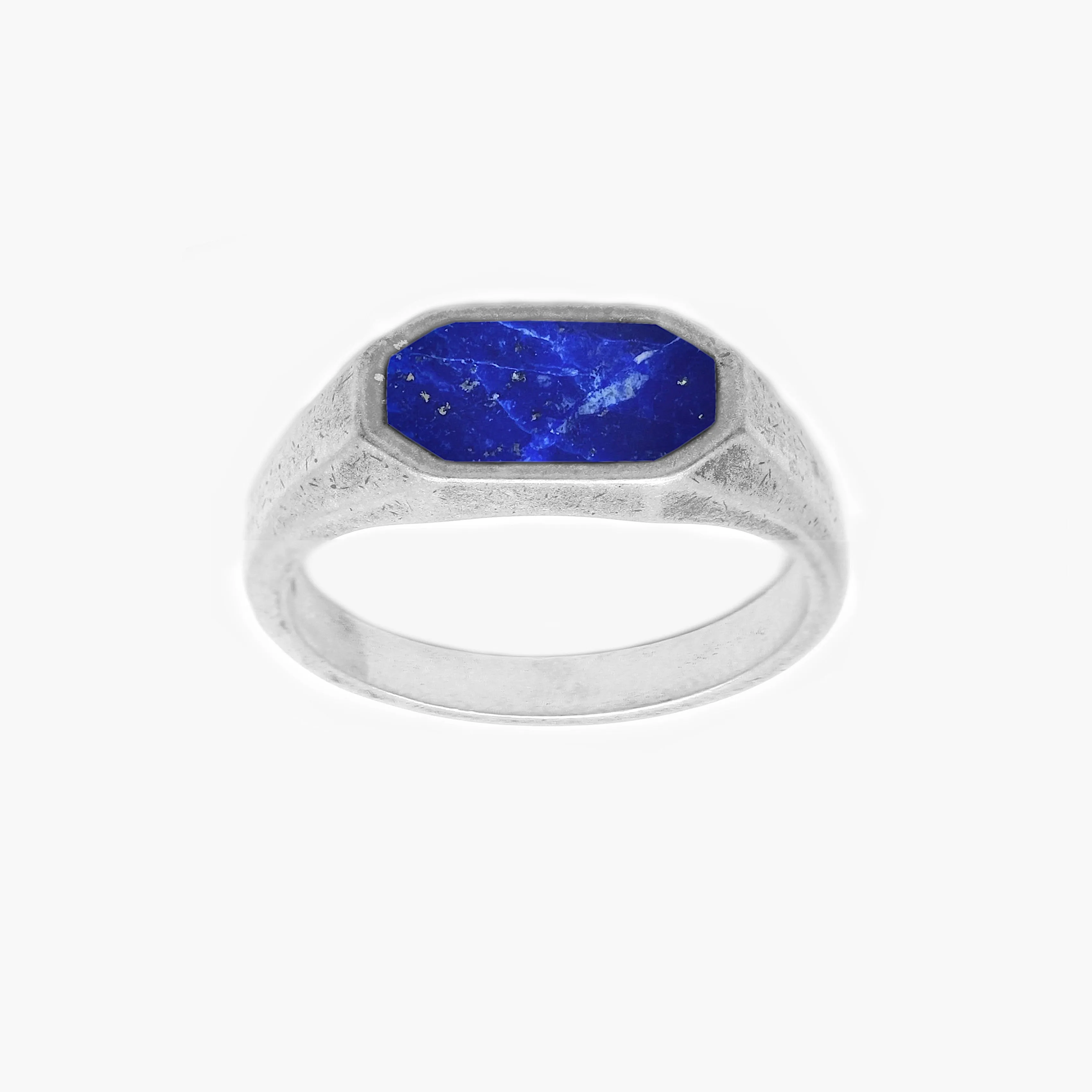 Octagon Signet Ring With Lapis Lazuli Stone