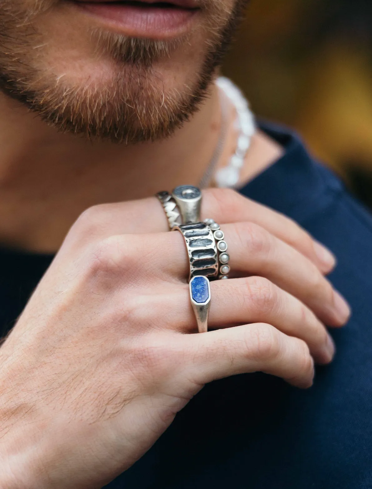 Octagon Signet Ring With Lapis Lazuli Stone