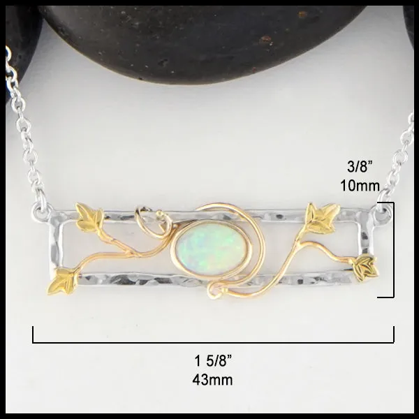 Opal and Gold Ivy Bar Necklace