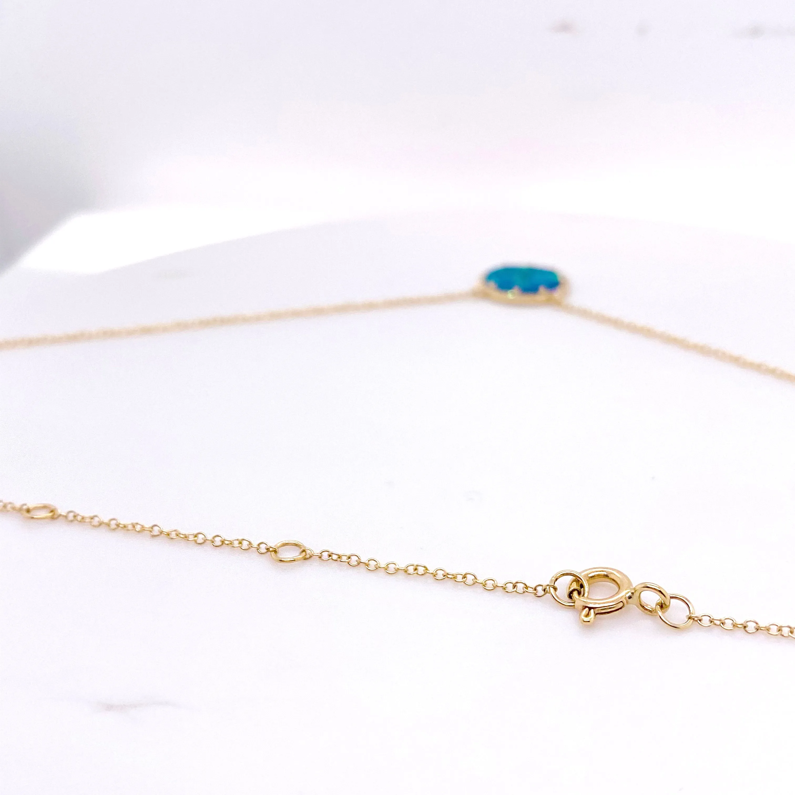 Opal Diamond Halo Necklace