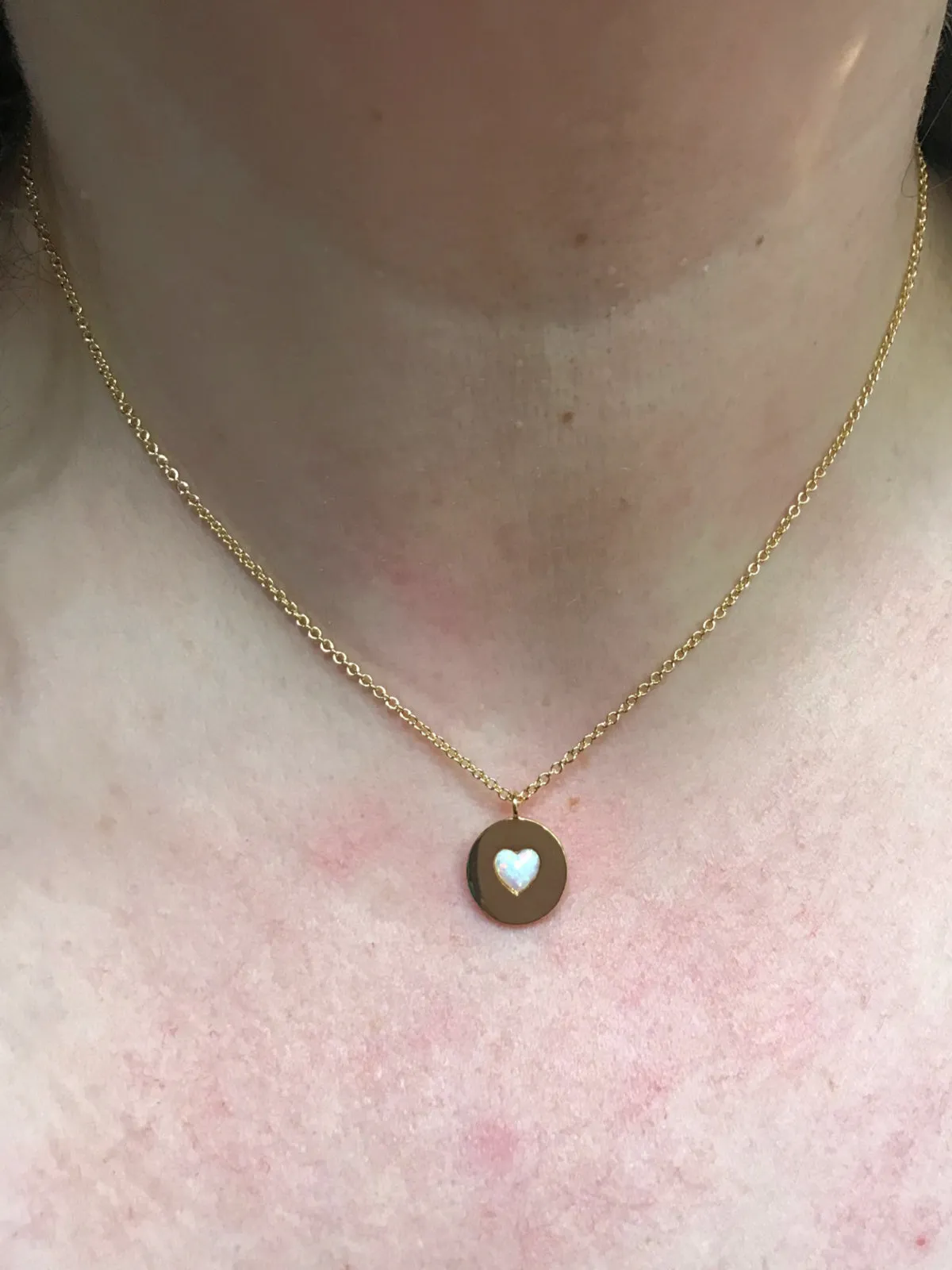 Opal Heart Medallion Necklace