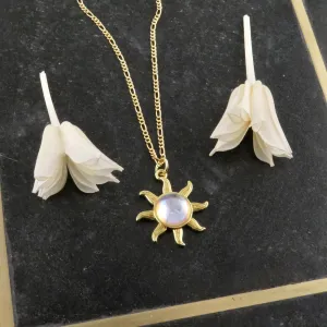 Opalescent Gold Sun Necklace