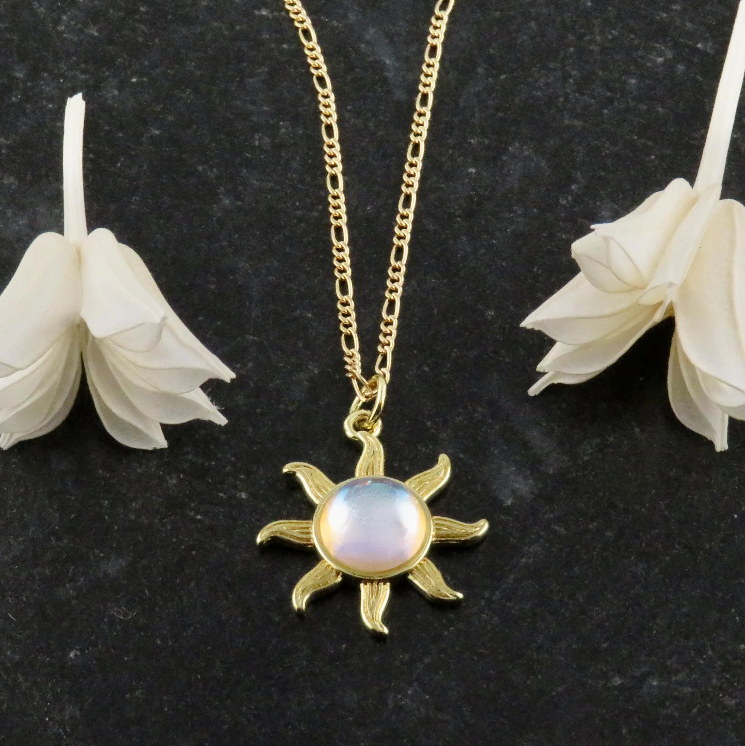 Opalescent Gold Sun Necklace