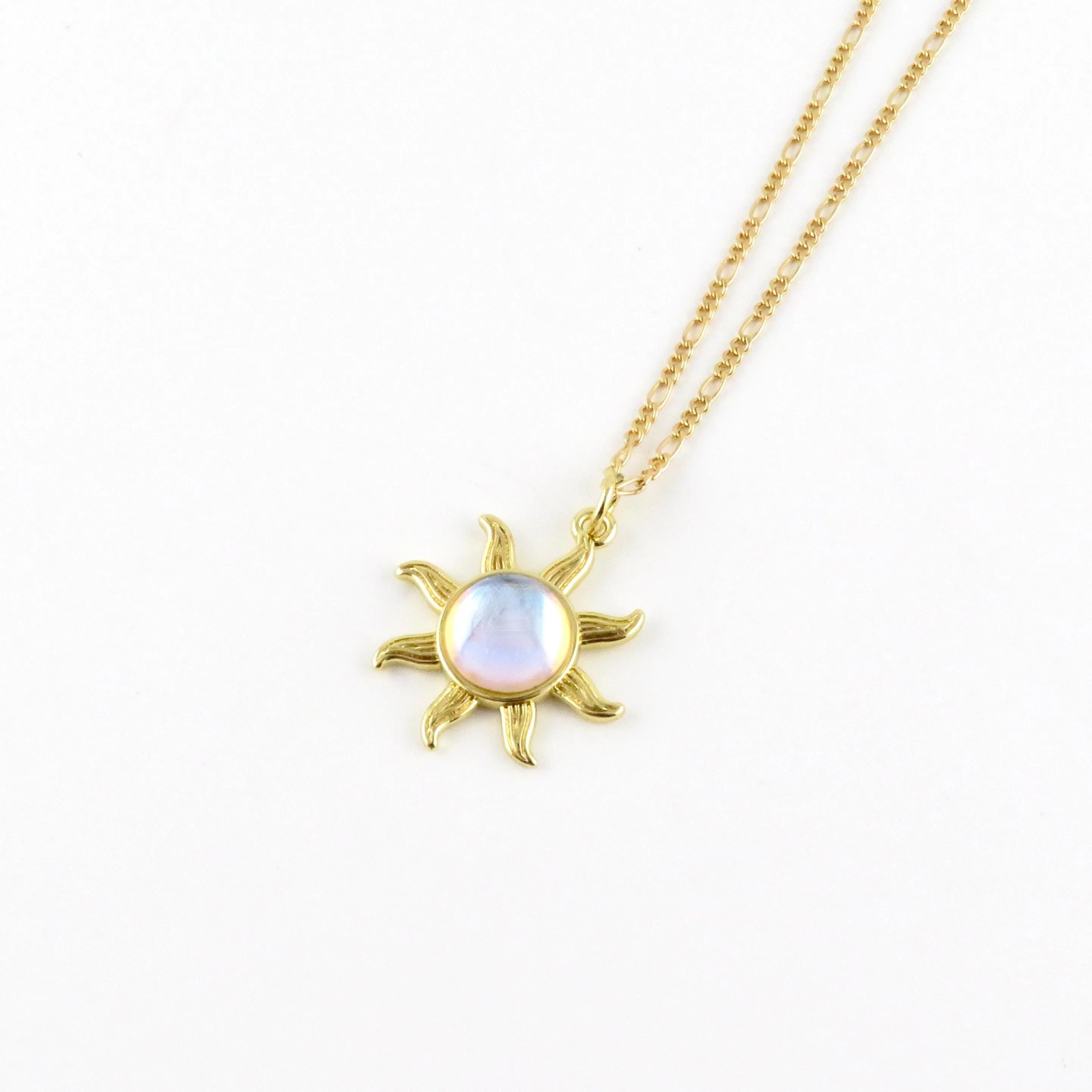 Opalescent Gold Sun Necklace