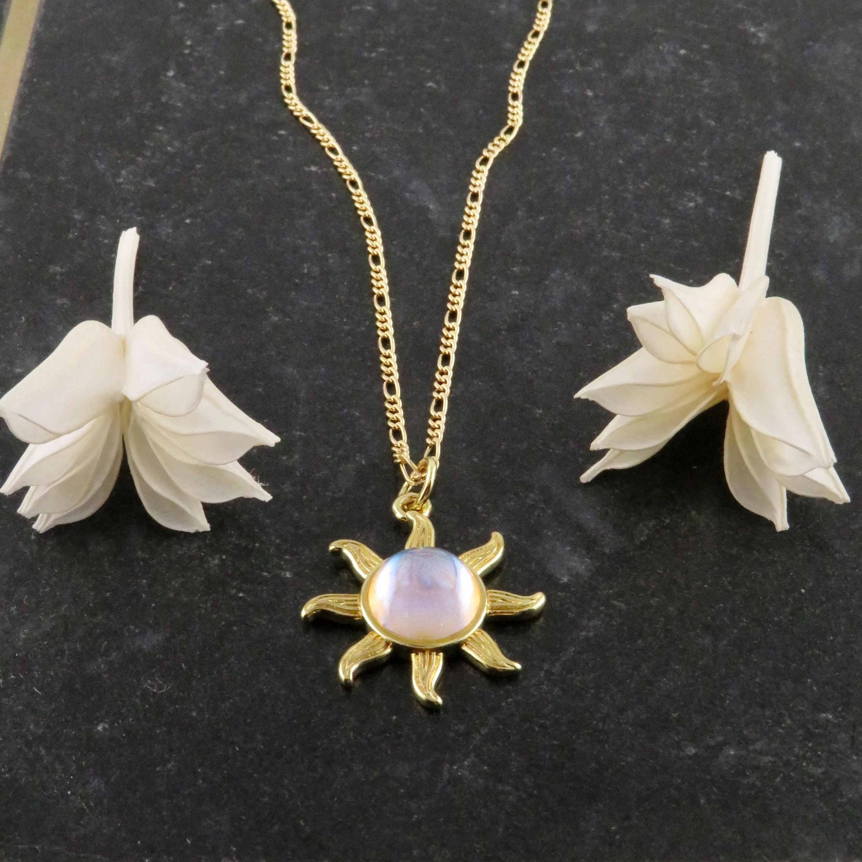 Opalescent Gold Sun Necklace