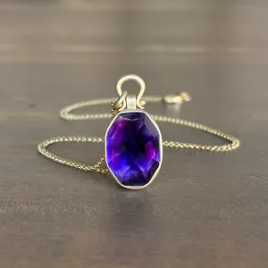 Oval Moroccan Fire Amethyst Pendant