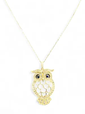 OWL PENDANT NATURAL SAPPHIRE NECKLACE