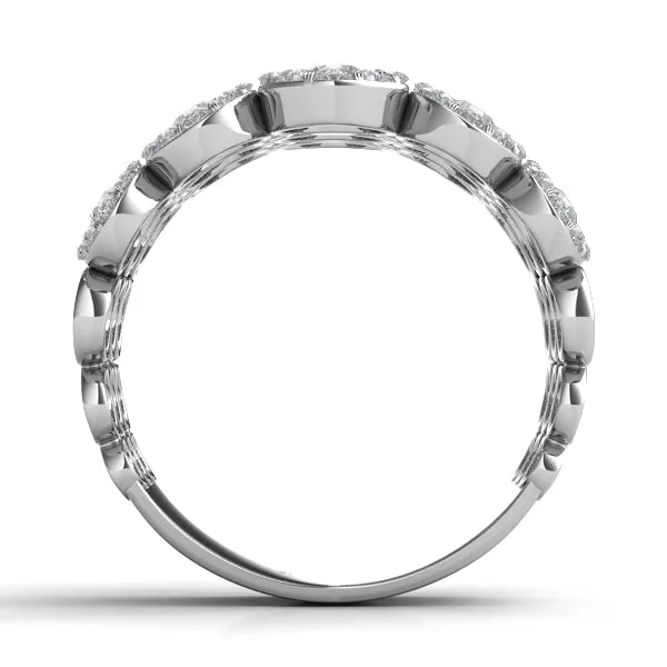 Pave Diamond Cluster Wide Band