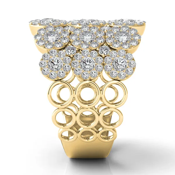 Pave Diamond Cluster Wide Band