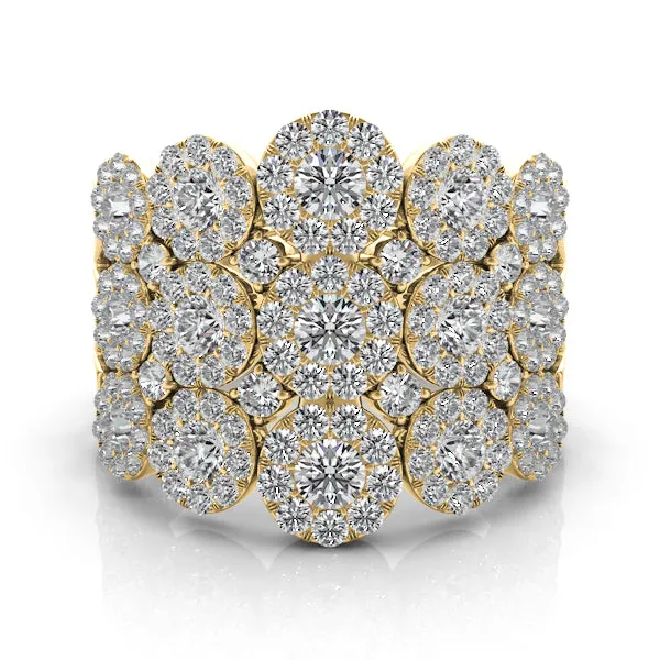 Pave Diamond Cluster Wide Band